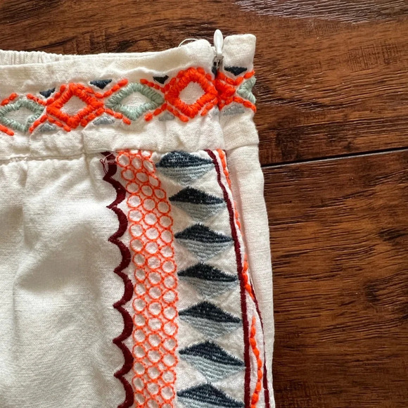Anthropologie Islander Embroidered Crop Pants Vacation Resortwear | Size 2 - Picture 5 of 9